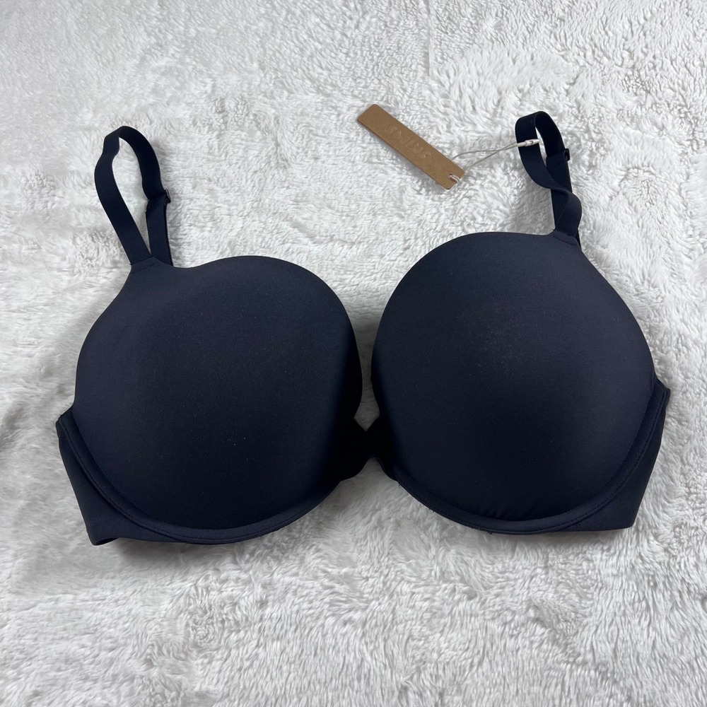 Skims Fits Everybody Push-Up Demi Bra Onyx Black BR-UWR-2295 Size 34DDDD NEW